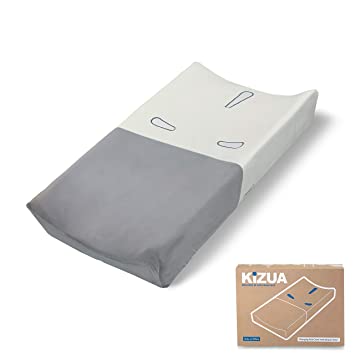 Photo 1 of Kizua Changing Pad Cover with Diaper Grip for Fast, Easy Diaper Changes
GRAY ON WHITE