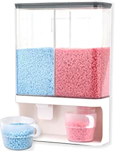 Photo 1 of 105 Oz Laundry Scent Booster Beads Dispenser, Laundry Room Wall Mounted Fabric Deodorizer Container, Softener Beads Storage, Sea Salt, Rice Dispenser/Dry Food/Pet Food/Solid Grain Organizer
