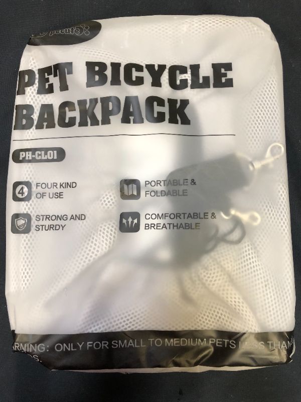 Photo 1 of  PET BICYCLE BACKPACK - SOLD AS IS - FINAL - SMALL PETS