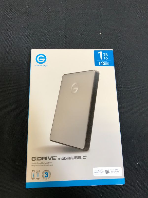 Photo 6 of G-Technology 1TB G-DRIVE Mobile USB-C (USB 3.1) Portable External Hard Drive, Space Gray - 0G10265
