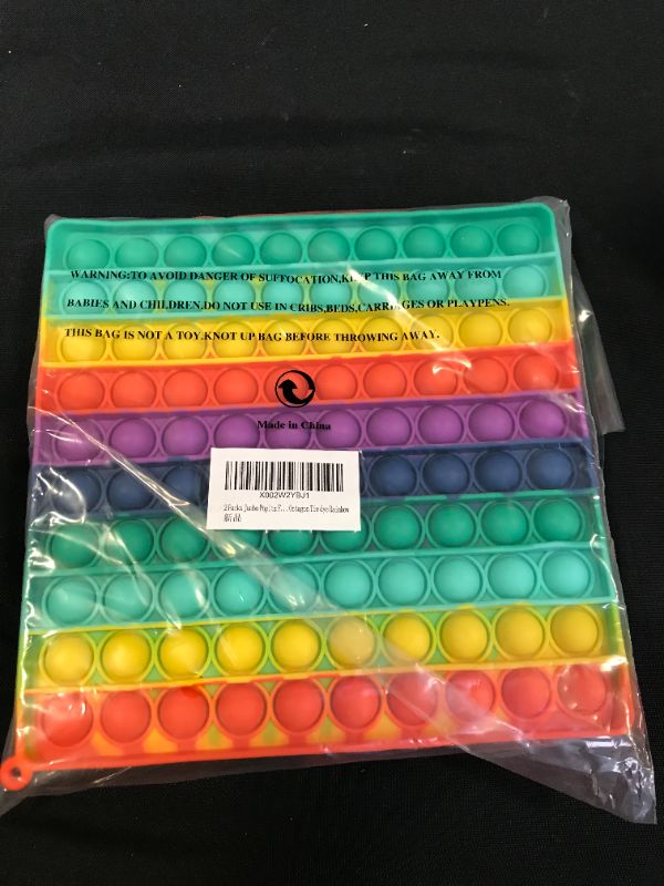 Photo 3 of 2 Packs Jumbo Toy for Kids Adult, Giant Huge Large Mega Big Press Pop Poppop Poop Popper Po it Sensory Austim Anxiety ADHD Stress Relie Game Square Octagon Tie dye Rainbow
