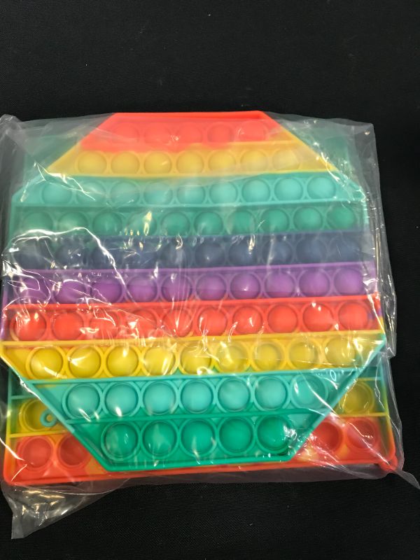 Photo 2 of 2 Packs Jumbo Toy for Kids Adult, Giant Huge Large Mega Big Press Pop Poppop Poop Popper Po it Sensory Austim Anxiety ADHD Stress Relie Game Square Octagon Tie dye Rainbow
