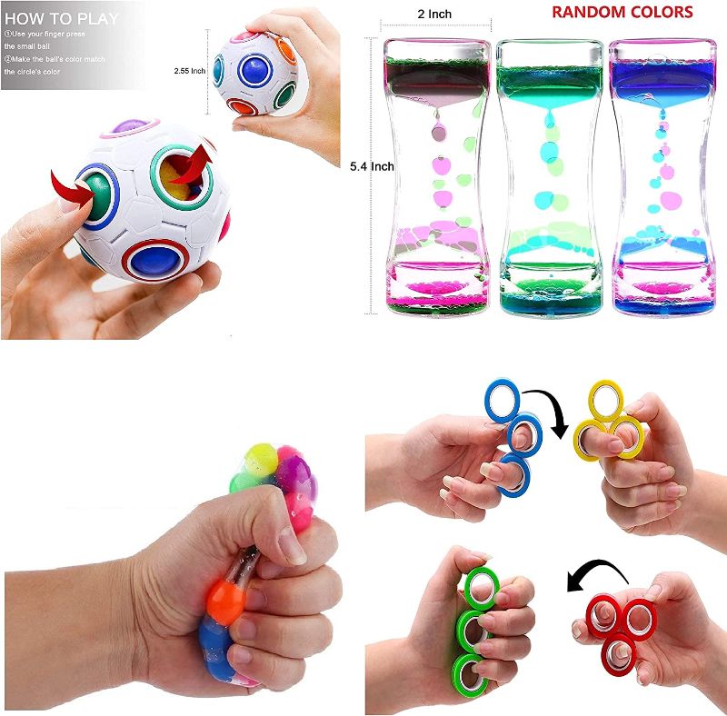 Photo 1 of 32 Pack Sensory Fidget Toys Set Stress Relief Kits for Kids Adults,Christmas Stocking Stuffers,School Classroom Rewards,Birthday Party Favor,Carnival Treasure Box Prizes, Pinata Goodie Bag Fillers
