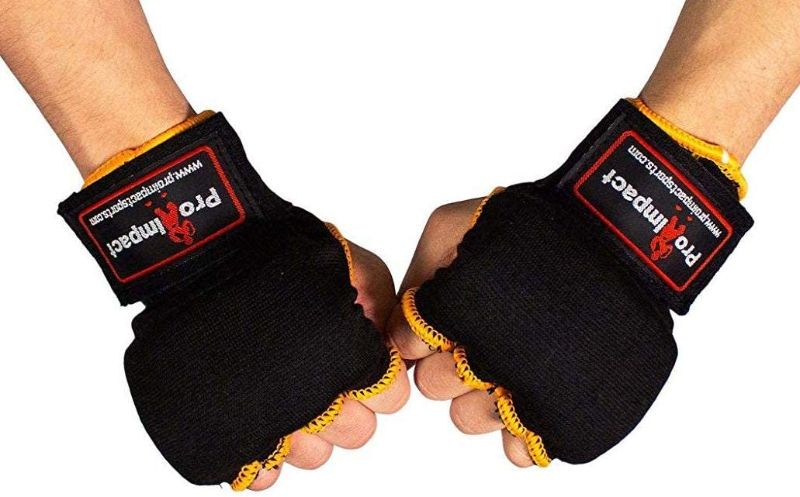 Photo 1 of Pro Impact Boxing MMA Men & Women Kickboxing Muay Thai Quick Knuckle Wrist Wrap Protector Handwraps Padded Inner Gloves Elastic Hand Wraps for Boxing Gloves Quick Wraps
