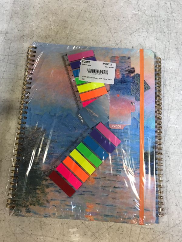 Photo 2 of Agenda for the academic year 2022-2023, daily weekly monthly weekly and annual agenda. Bookmark, Pocket Folder, and Sticky Note Set (Sunrise Monet)
