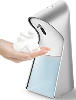 Photo 1 of Allegro Automatic Touchless Foaming Soap Dispenser with 5 Level Volume Control Hands Free Touchless Infrared Motion Sensor Hand Soap Dispenser Pump for Kids Bathroom Kitchen Countertop, Silver, 11 oz
