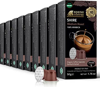 Photo 1 of Aluminum Equine USDA Organic Coffee Capsules for Original Nespresso Machines | Pack of 100 Italian Nespresso Compatible Capsules, 100% Arabica, Medium Roast Intensity #9 | OU Kosher (Shire) BEST BY AUG 27 2022
