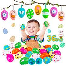 Photo 1 of 36 Pcs Easter Eggs for Kids 2-4 Easter Decorations Colorful Easter Hanging Eggs Plastic Easter Eggs Toys for 4 5 6 Year Old Boys Girls Easter Egg Hunt, Easter Basket Stuffers, Easter Party Favor