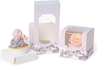 Photo 1 of Yotruth 55 Individual Packs 8cm x 8cm x 8cm Unicorn Cupcake Boxes Bakery Boxes for Weddings Mini Cup Holders
