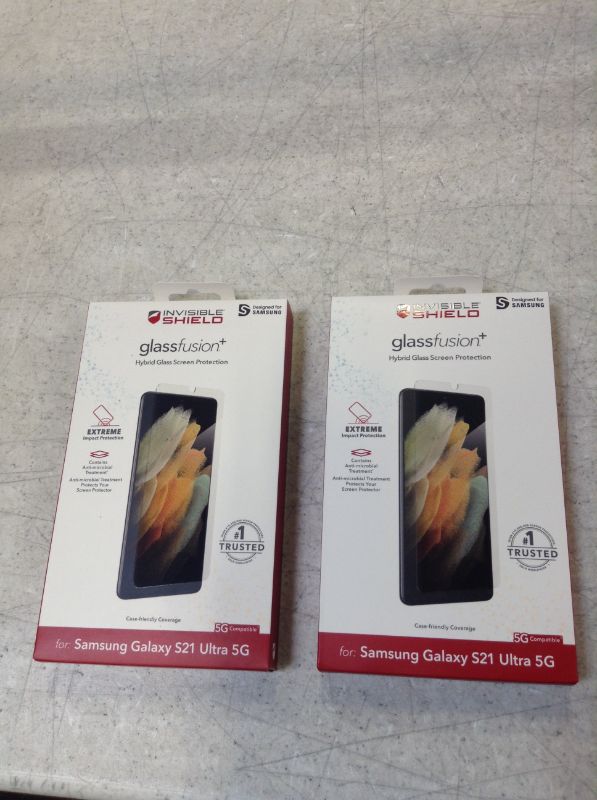 Photo 2 of InvisibleShield GlassFusion+ Screen Protector for Galaxy S21 Ultra 5G ( 2 PACK ) 