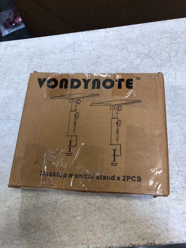 Photo 3 of Vondynote Set of 2 Studio Monitor Stands Desktop Speaker Stands with Desk Clamp
