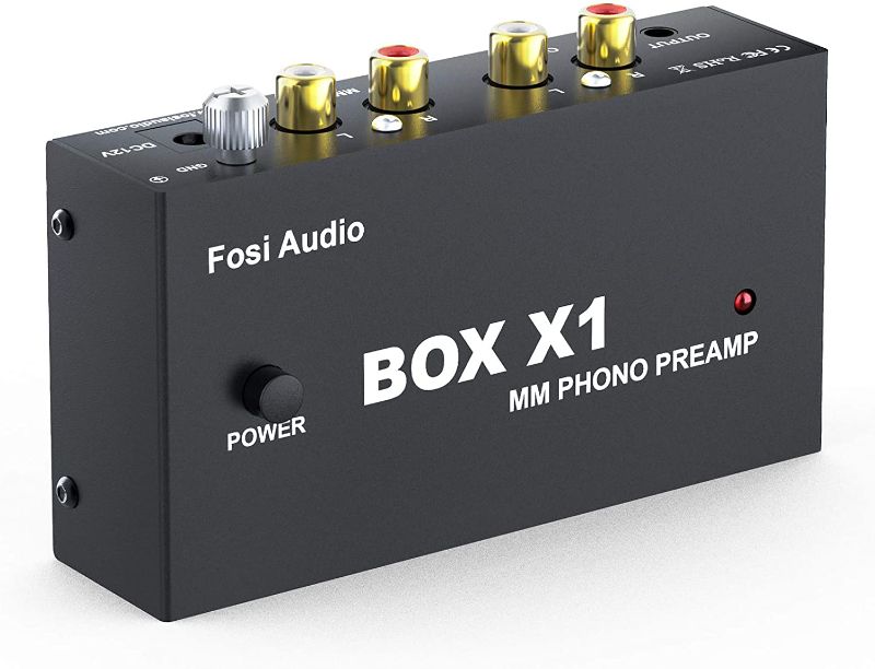 Photo 1 of Fosi Audio Box X1 Phono Preamp for MM Turntable Mini Stereo Audio Hi-Fi Phonograph/Record Player Preamplifier with 3.5MM Headphone and RCA Output with DC 12V Power Supply
