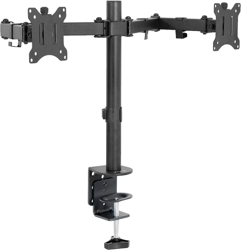 Photo 1 of VIVO Dual 13 to 30 inch LCD Monitor Desk Mount, Fully Adjustable Stand with Tilt and Swivel, Holds 2 Screens with Max VESA 100x100, STAND-V200B

