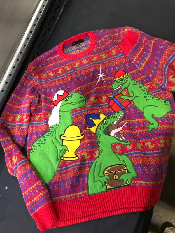 Photo 1 of christmas sweater dinosaur crew with durag  mens size xl 