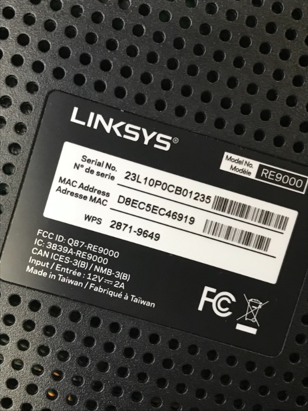 Photo 1 of Linksys RE9000: AC3000 Tri-Band Wi-Fi Extender, Wireless Range Booster for Home, 4 Gigabit Ethernet Ports, Works with Any Wi-Fi Router (Black)
