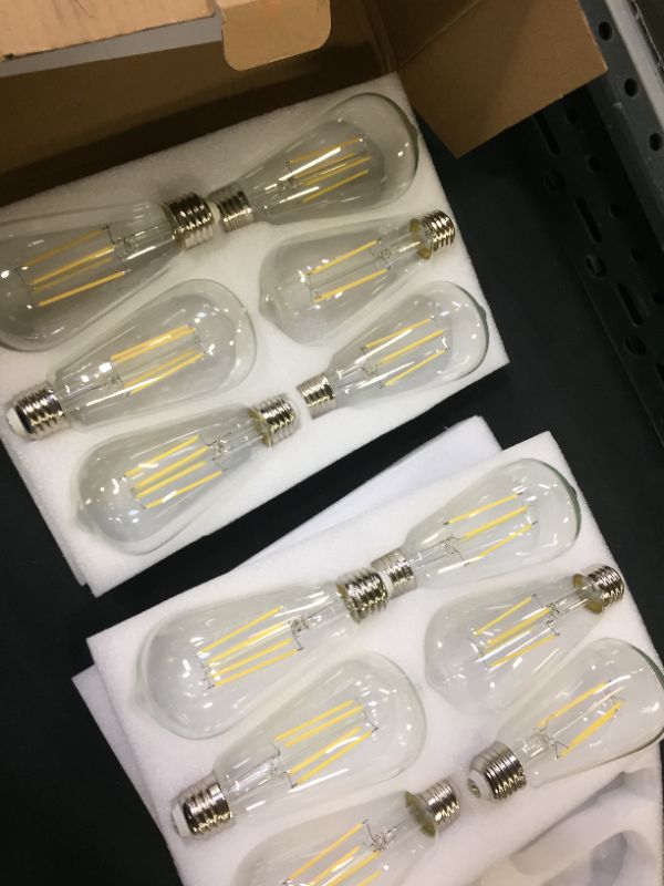Photo 2 of 12Packs Vintage LED Edison Bulbs, 60W Equivalent 7W, 800Lumens, Dimmable ST64 Antique LED Filament, Daylight White 5000K, E26 Medium Base Light Bulbs High Brightness Clear Glass for Bedroom Office
