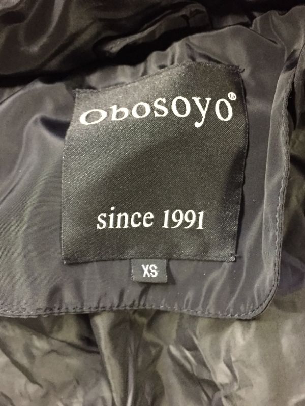 Photo 5 of OBOSOYO WOMENS WINTER JACKET ZIP UP WITH BUTTONS AND HOODY LONG LENGTH SIZE XS 