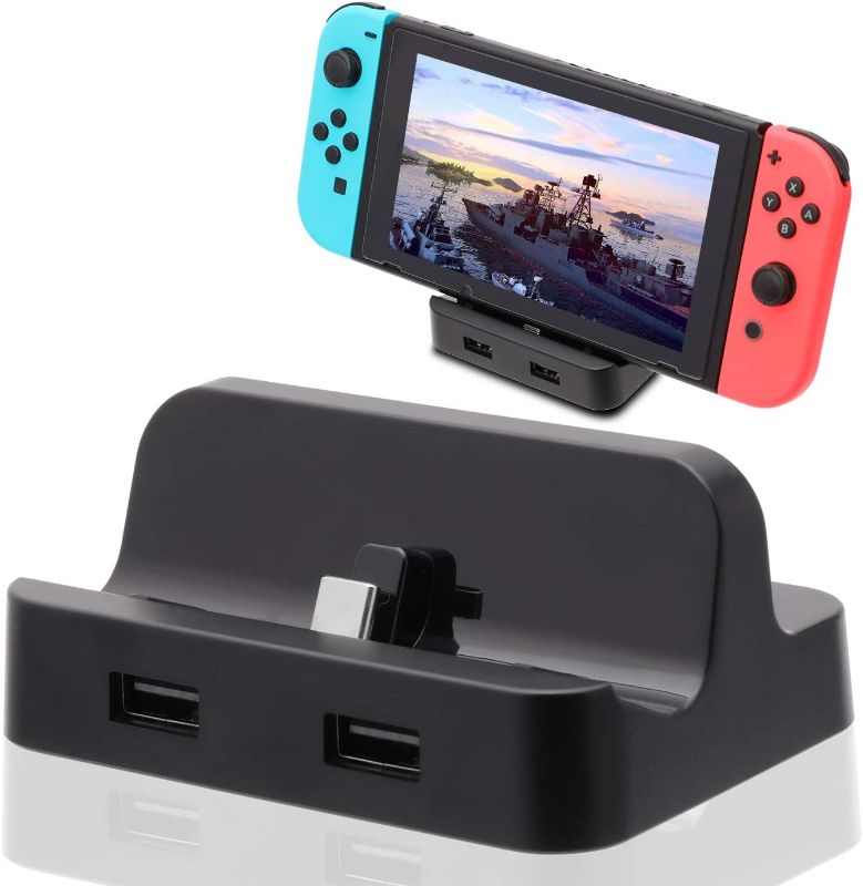 Photo 1 of Switch OLED Charging Dock, Charger Station Compatible with Switch, Switch OLED Switch lite with 3 USB 2.0 Ports (Support Charging Switch with The Protective Case)
