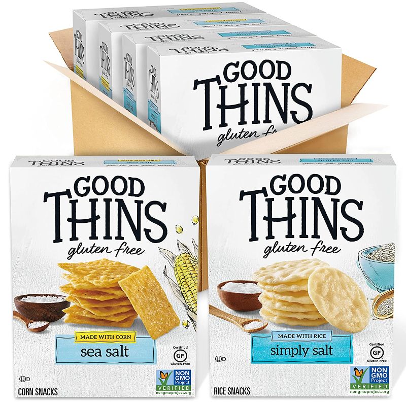 Photo 1 of Good Thins Rice & Corn Snacks Gluten Free Crackers Variety Pack, 4 Boxes
bb-  july - 17 - 22 