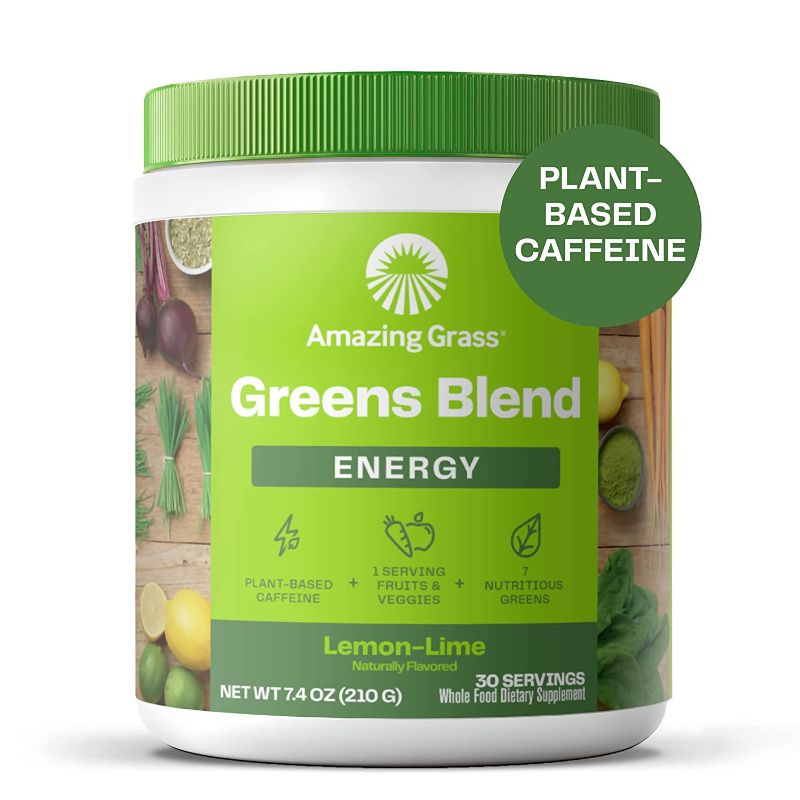 Photo 1 of Amazing Grass Greens Blend Energy: Super Greens Powder & Plant Based Caffeine with Matcha Green Tea & Beet Root Powder, The Original, 30 Servings Best By: Jun 2023
