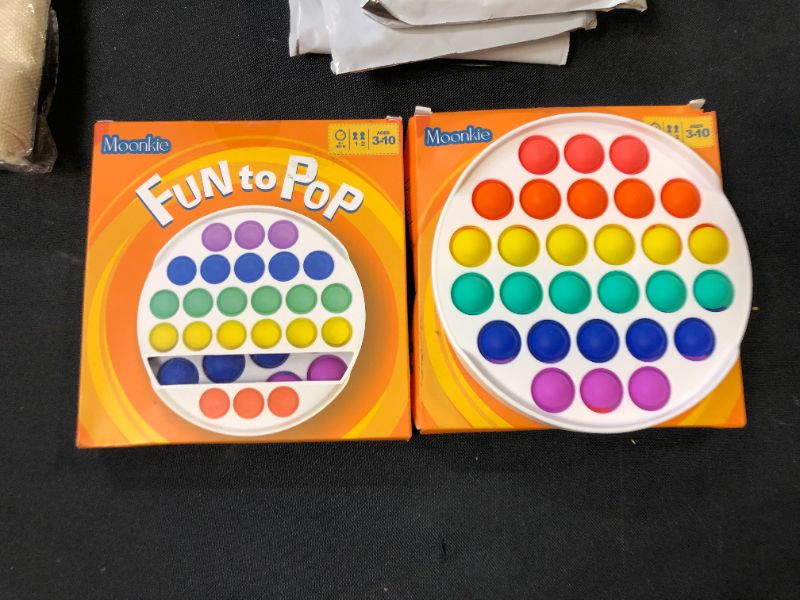 Photo 1 of 2x Moonkie Pop Fidget Toys for Boys and Girls, Stress Relief Push Pop Bubble Fidgets Toys Fidget Puzzle Ball for Kids Autism and Adult Anxiety
