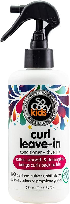 Photo 1 of 2x SoCozy, Curl Spray LeaveIn Conditioner For Kids Hair Detangles and Restores Curls No Parabens Sulfates Synthetic Colors or Dyes, Jojoba Oil,Olive Oil & Vitamin B5, Sweet-Pea, 8 Fl Oz
