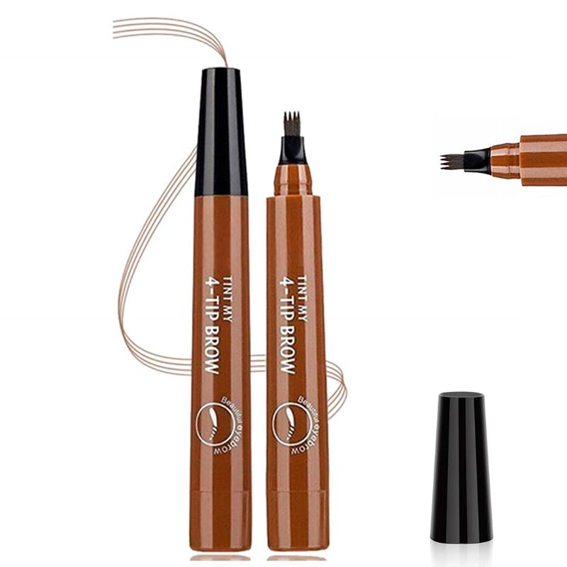 Photo 1 of 2x KKIN Eyebrow Tattoo Pen,waterproof eyebrow pencil,four-pointed micro fork applicator Creates Natural Looking Brows Effortlessly and Stays on All Day (01#Light Brown)
