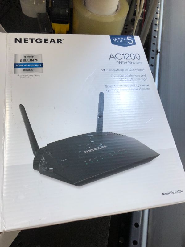 Photo 2 of NETGEAR WiFi Router (R6230) - AC1200 Dual Band Wireless Speed (up to 1200 Mbps) | Up to 1200 sq ft Coverage & 20 Devices | 4 x 1G Ethernet and 1 x 2.0 USB ports
