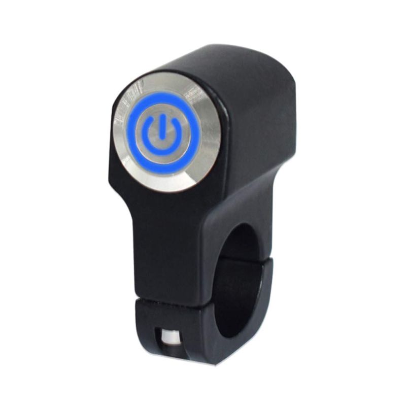 Photo 1 of 1" ON-Off Motorcycle Switches Handlebar Mount Headlight Fog Light Switch with Blue Indicator Light 12V
