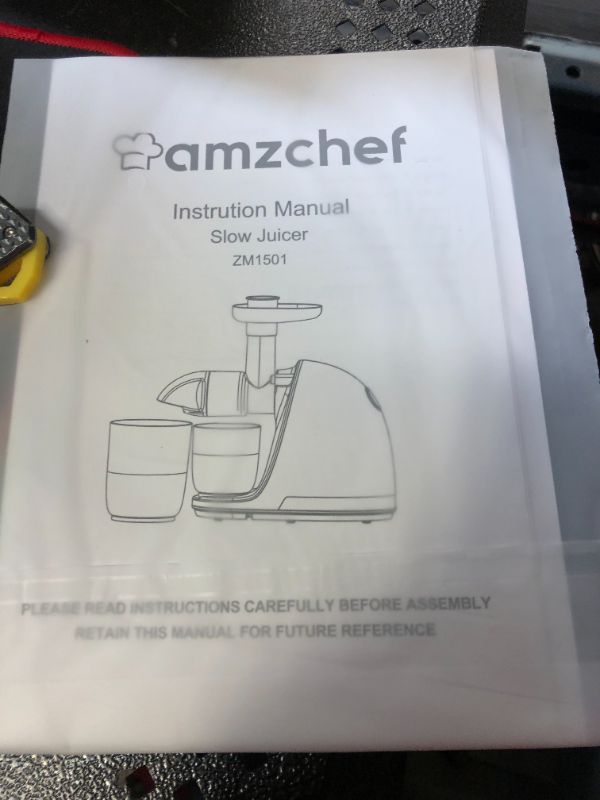 Photo 4 of Slow Juicer Extractor, AMZCHEF Slow Masticating Juicer Machines with Quiet Motor, Juice Extractor with Reverse Function, Cold Press Juicer Easy to Clean with Brush for High Nutrient Fruit & Vegetable Juice
