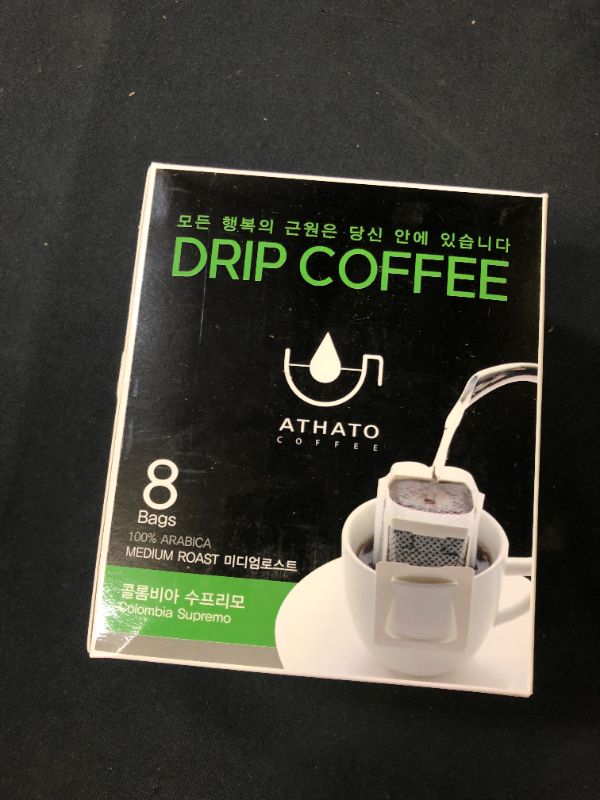 Photo 2 of ATHATO COFFEE Single-Serve Instant Drip Coffee | Specialty-Grade Colombia Supremo | 8 Servings Per Box (Medium Roast)
EXP - 8 - 2022 