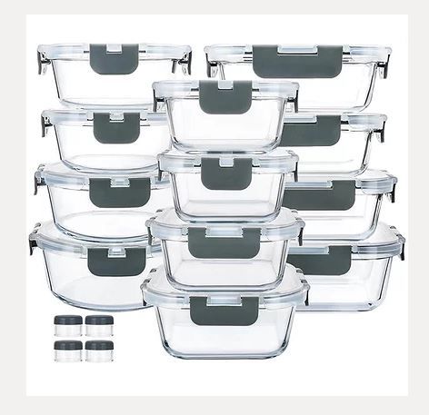 Photo 1 of MCIRCO Glass Food Storage Containers, One Compartment,12 Packs
