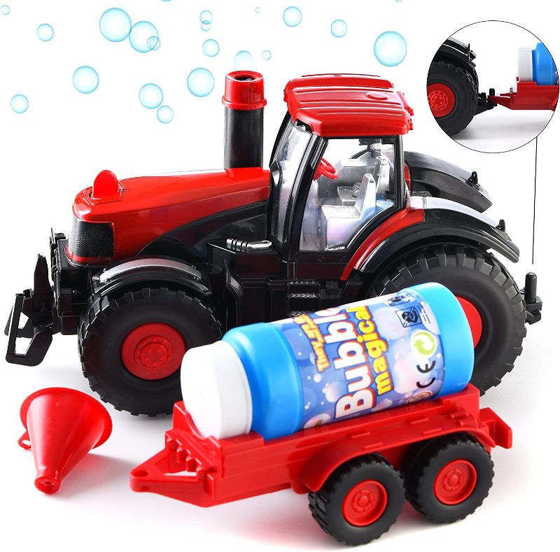 Photo 1 of Bump & Go Bubble Blowing Farm Tractor Truck with Lights, Sounds ,and Action – Bubble Solution Included - Fun Toy and Gift for Kids (Boys & Girls)
