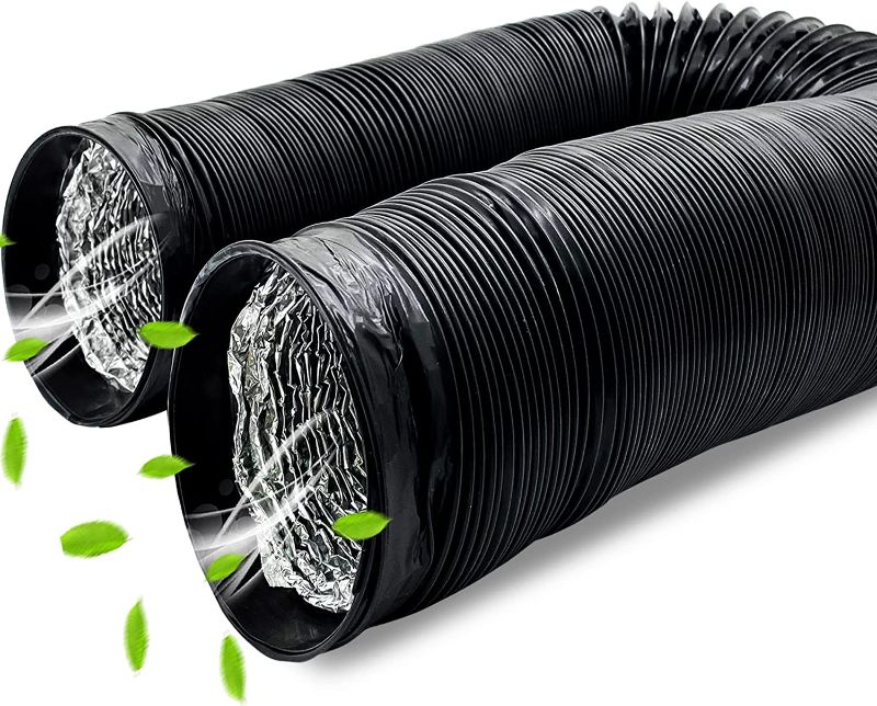 Photo 1 of 4" x 16.4ft Dryer Exhaust Hose, Moonjor Black PVC Ventilation Air Hose for HVAC Ducting, Grow Tents, Dryer Rooms, Kitchen
