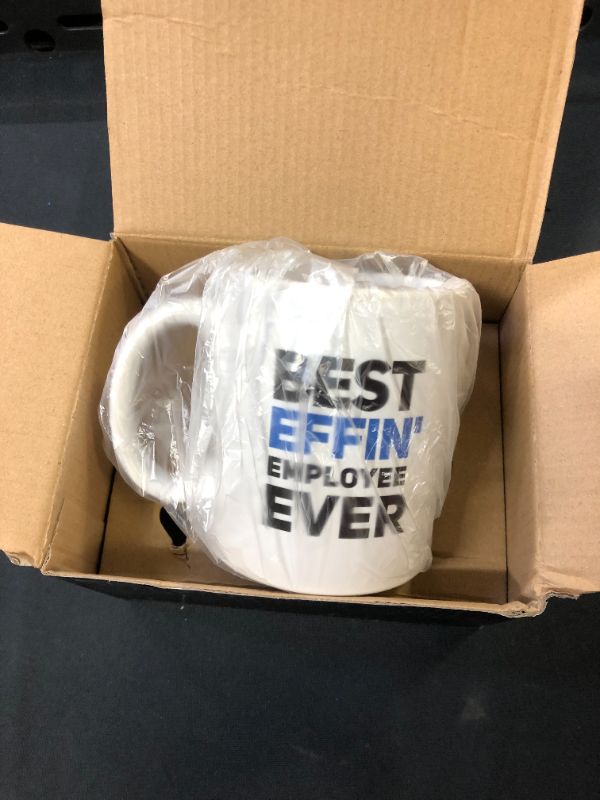 Photo 2 of Best Effin' Employee Ever For Co Workers Office Lady Boss Promotion Appreciation Ceramic Coffee Mug 11 oz White
