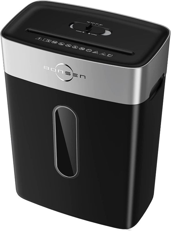 Photo 1 of BONSEN Micro-Cut Paper Shredder, 6-Sheet P-4 High Security Level Home Office Shredder, Paper/Credit Cards/Staples/Clips Small Shredder with 4-Gallon Big Wastebasket, Black (S3101-M)
