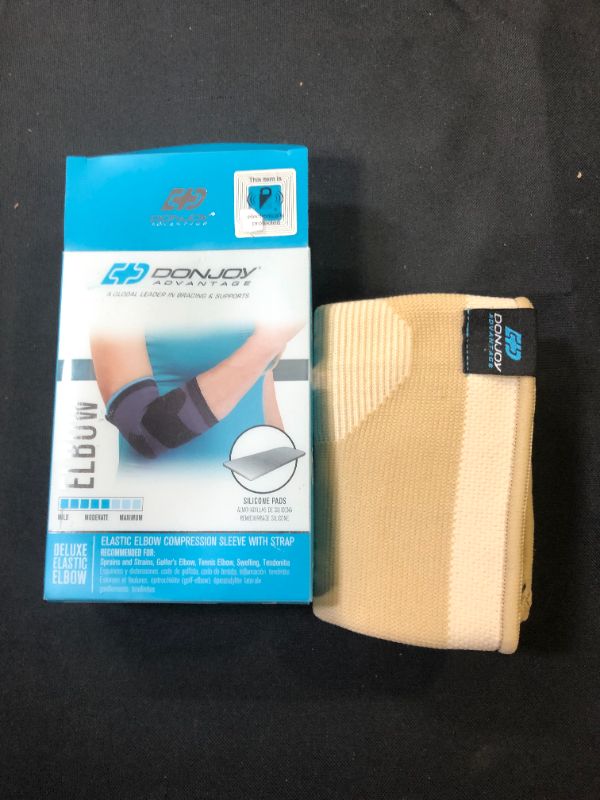 Photo 2 of DonJoy Advantage DA161ES02-TAN-XL Deluxe Elastic Elbow for Sprains, Strains, Golfer's and Tennis Elbow, Swelling, Tan, XL 12", 14"
