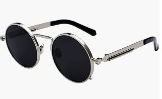 Photo 1 of Dollger Steampunk Round Sunglasses For Women Men Gothic Hippie Retro 70s 80s 90s Designer Small Circle John Lennon Glasses
