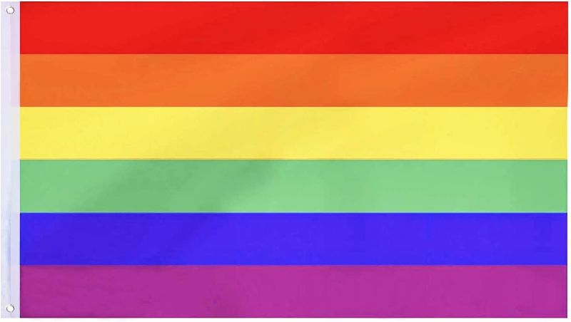 Photo 1 of (2)zagtag 3x5 Foot Rainbow Flag 6 Stripes - Vivid Color and UV Fade Resistant - Canvas Header and Double Stitched - Gay Pride Banner Flags Polyester with Brass Grommets 3 X 5 Ft