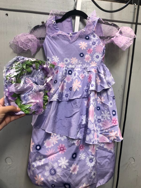 Photo 1 of GIRLS PURPLE DRESS UNKNOWN SIZE POSSIBLY FITS KIDS SIZE 4- 5 