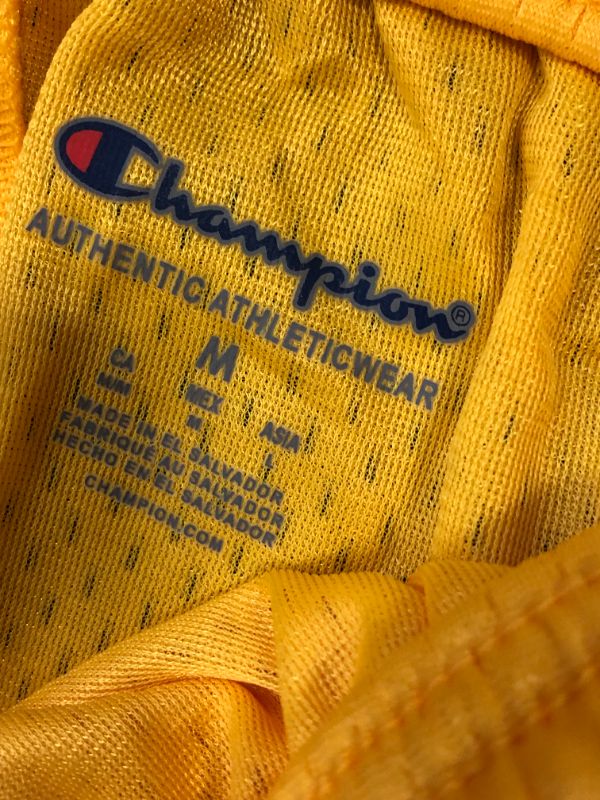 Photo 2 of CHAMPION BASKETBALL SHORTS YELLOW SIZE MEDIUM MENS 