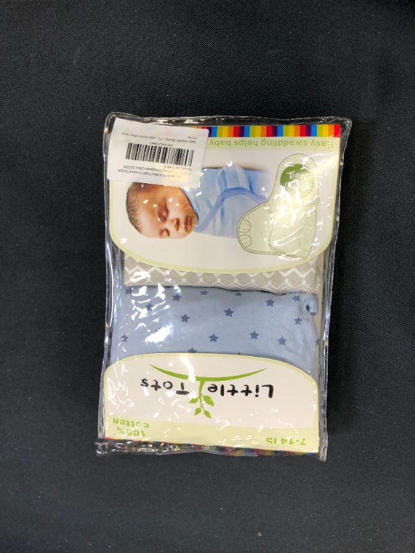 Photo 2 of Baby Swaddle Blanket, 2 Pack Newborn Swaddles 0-3-Months, Small-Medium Easy Change Infant Wrap, Infant Swaddling Sack, Adjustable Swaddle Blanket (Blue Stars)
