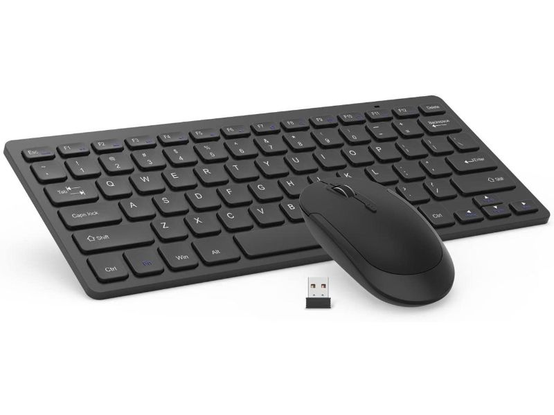 Photo 1 of Wireless Keyboard Mouse, Jelly Comb 2.4GHz Ultra Thin Compact Portable Small Wireless Keyboard and Mouse Combo Set for PC, Desktop, Computer, Notebook, Laptop, Windows XP/Vista / 7/8 / 10 (Black)