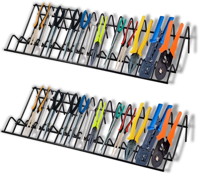 Photo 1 of 2 Pack Pliers Organizer Tool Box Drawer Storage Rack, Durable Black Steel Rack Fits Most Toolboxes, Hand Tool Organizers Storage Rack, Slots Fit Most Pliers, Professional Quality(Black)
