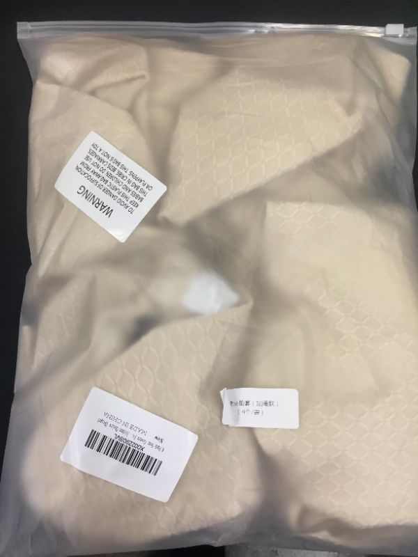 Photo 1 of 4 Pack Chair Seat Covers for Dining Room Waterproof Stretch Jacquard Seat Chair Covers Removable Washable Dining Room Chair Seat Cover Chair Seat Slipcovers Kitchen Seat Chair Cover (4, Beige)
