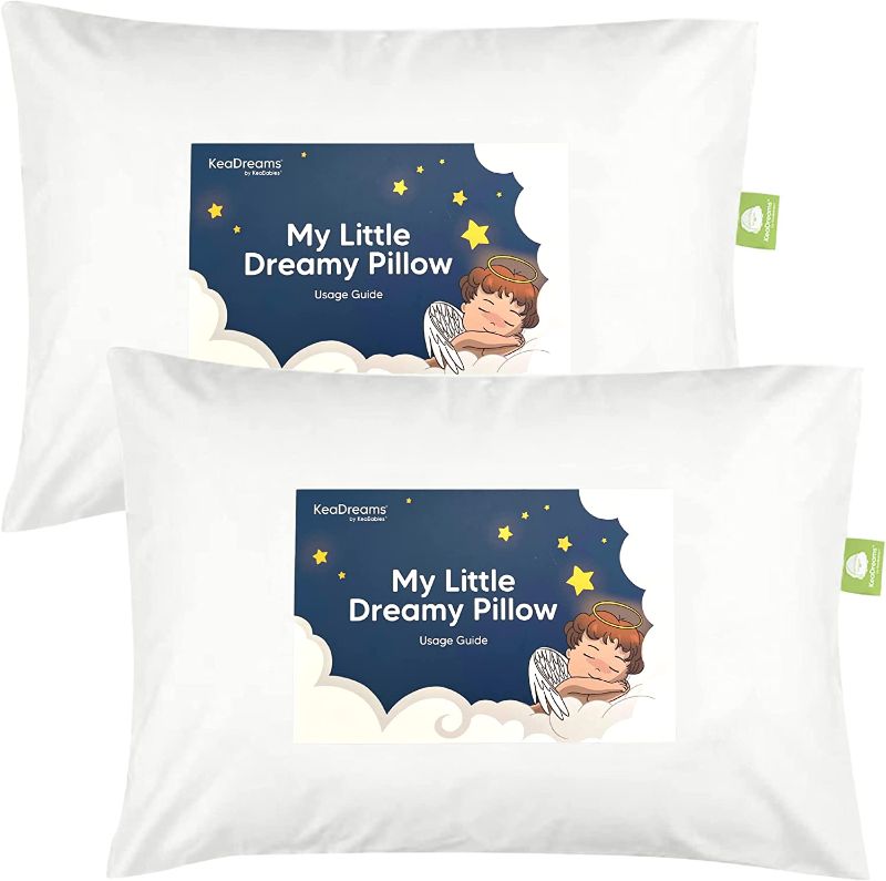 Photo 1 of 2-Pack Toddler Pillow - Soft Organic Cotton Toddler Pillows for Sleeping - 13X18 Small Pillow for Kids - Kids Pillows for Sleeping - Kids Pillow for Travel, School, Nap - Crib Pillow