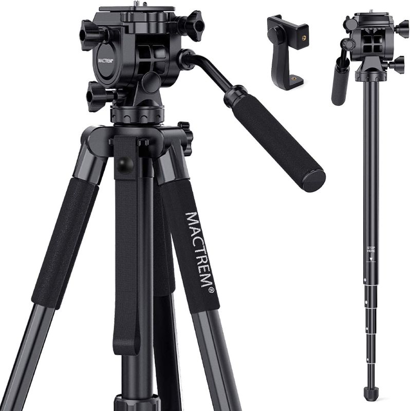 Photo 1 of Mactrem Travel Camera Tripod Lightweight Aluminum for DSLR SLR Canon Nikon Sony Olympus DV with Carry Bag (65inch)