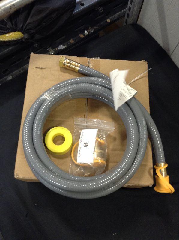 Photo 2 of 12 Feet 1/2-Inch Natural Gas Hose with Quick Connect Fitting for BBQ, Grill, Pizza Oven, Patio Heater and More NG Appliance, Propane to Natural Gas Conversion Kit - CSA Certified
