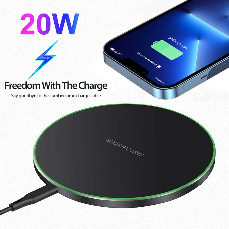 Photo 1 of Fast Wireless Charger,20W Max Qi-Certified Wireless Charging Pad Compatible with Apple iPhone 13/12/SE/11/X/XR/8,AirPods;FDGAO 15W Wireless Charge Mats for Samsung Galaxy/Note S21/S20/S9,Galaxy Buds