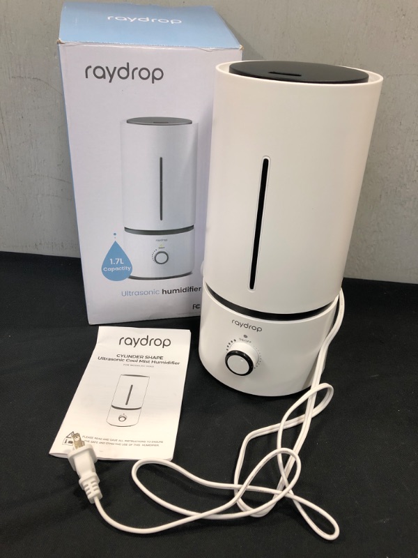 Photo 1 of raydrop Cool Mist Humidifiers for Babies, 1.70 L Quiet and Small Ultrasonic Humidifier for Bedroom Nightstand, Space Saving, Auto Shut Off - (0.45 Gallon, US 110 V)